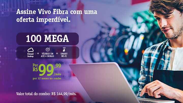 Vivo Internet Fibra Vivo Empresas 100 Mega - Cloud Backup - Smart Wi-fi - Ecotelecom