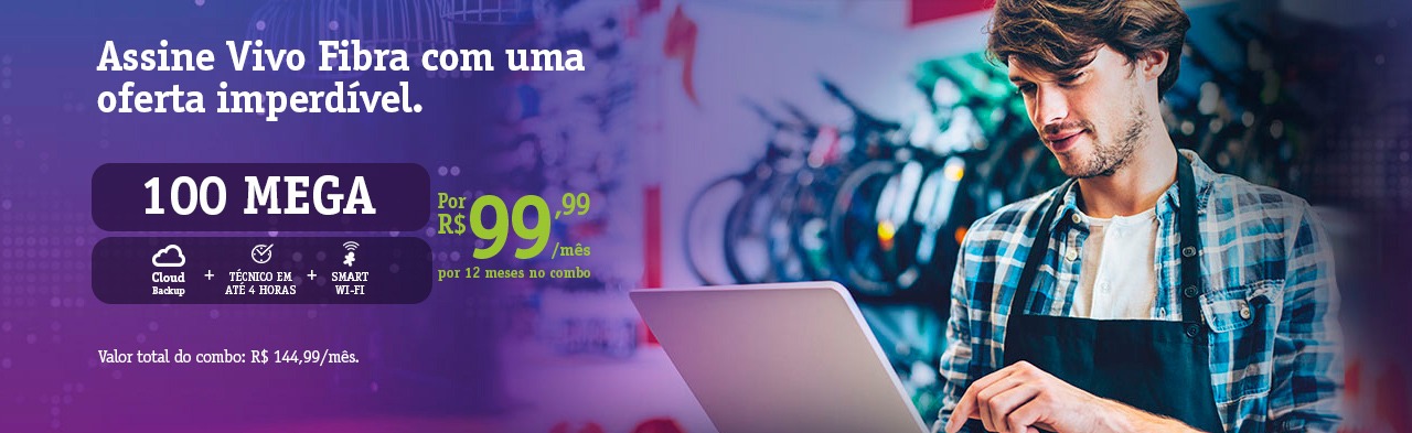 Vivo Internet Fibra Vivo Empresas 100 Mega - Cloud Backup - Smart Wi-fi - Ecotelecom